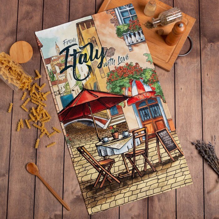 Полотенце кухонное ЭТЕЛЬ ИТАЛИЯ саржа 40x70 100%хлопок мультиколор_Каталог-v2_MIRTECK